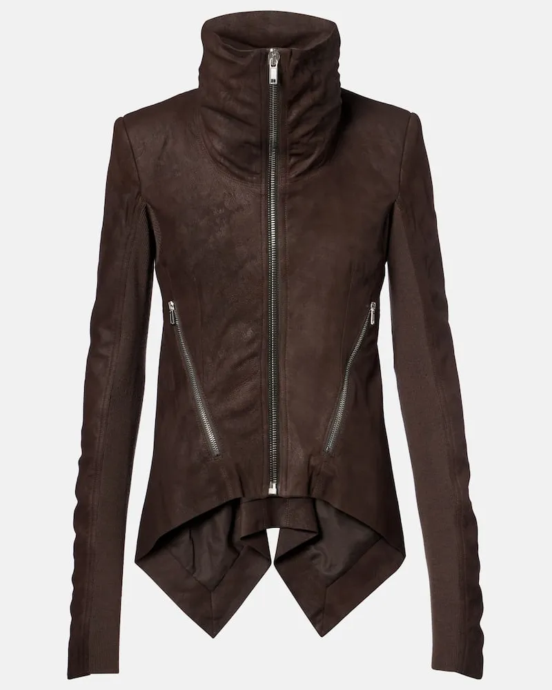 Rick Owens Lederjacke Braun