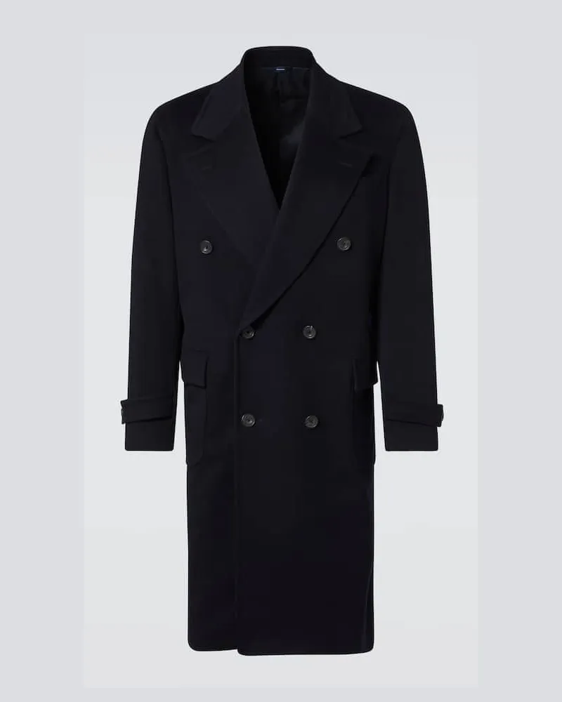 Thom Sweeney Mantel aus Wolle und Kaschmir Blau