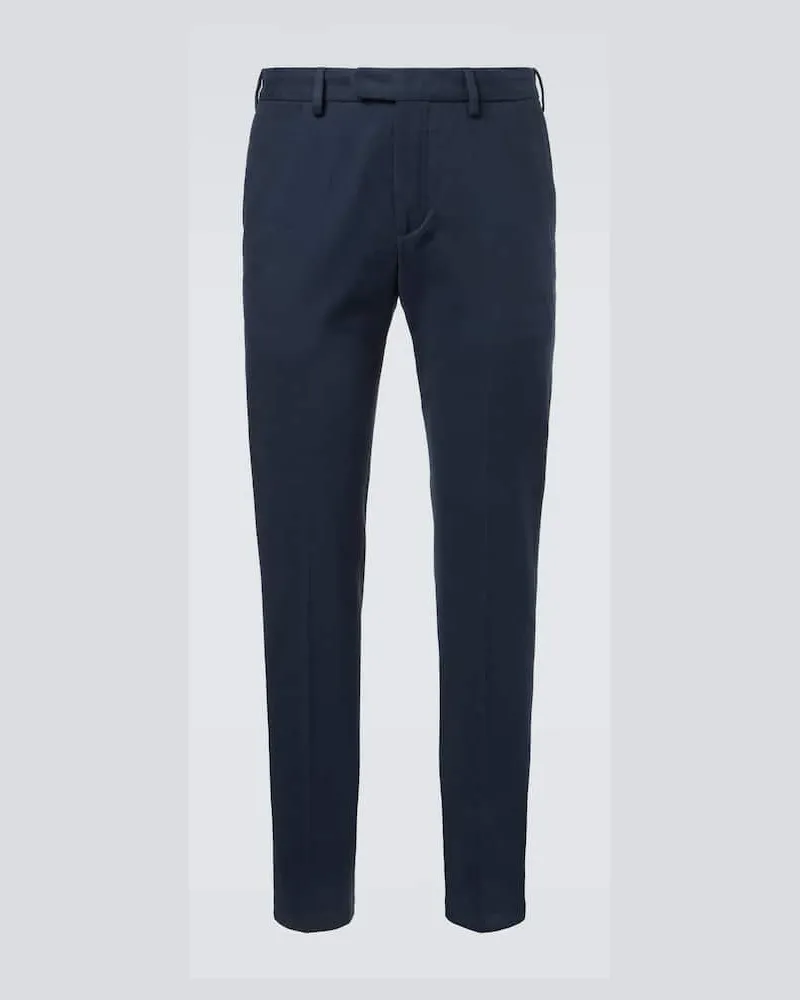 Thom Sweeney Schmale Hose aus Baumwoll-Twill Blau