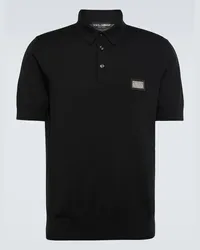 Dolce & Gabbana Polohemd aus Wolle Schwarz