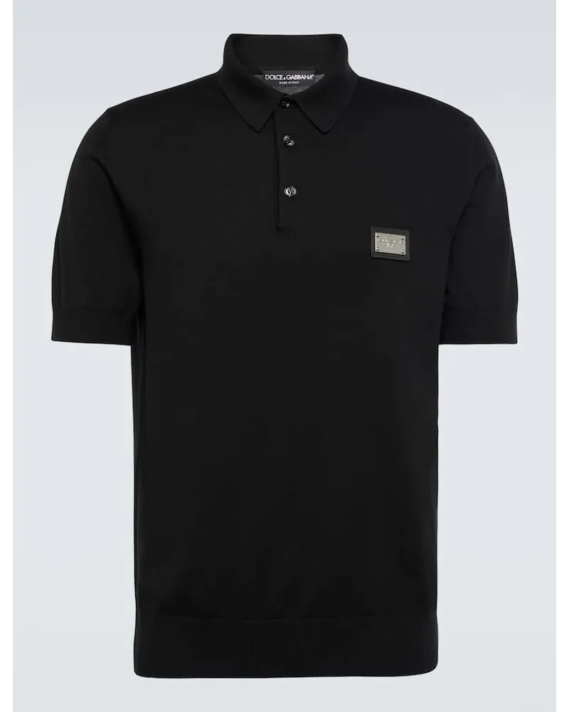 Dolce & Gabbana Polohemd aus Wolle Schwarz