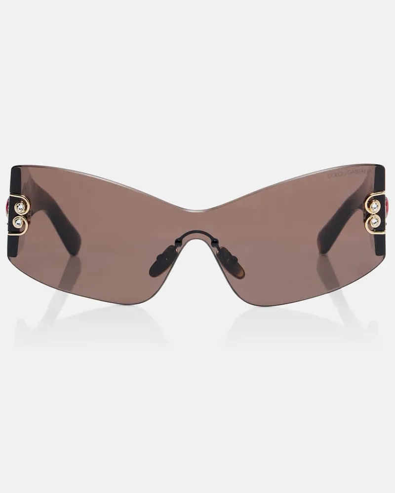 Dolce & Gabbana Verzierte Sonnenbrille Braun