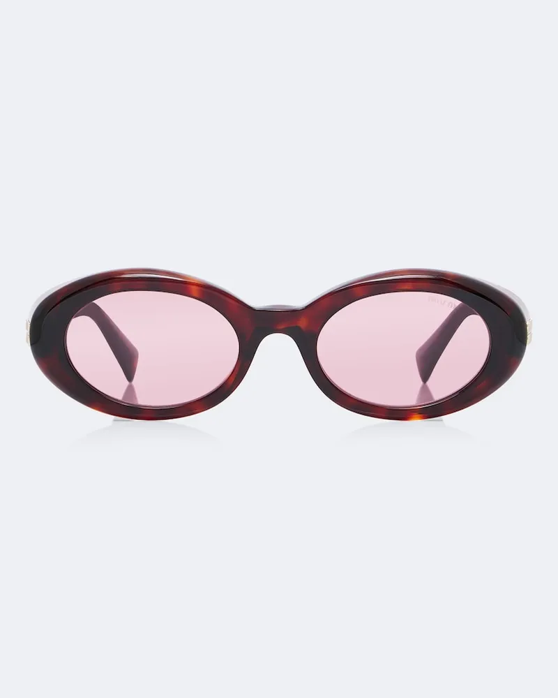 Miu Miu Ovale Sonnenbrille Rêverie Braun