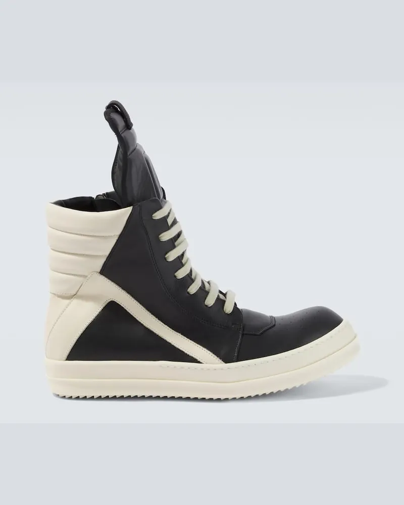Rick Owens High-Top Sneakers aus Leder Schwarz