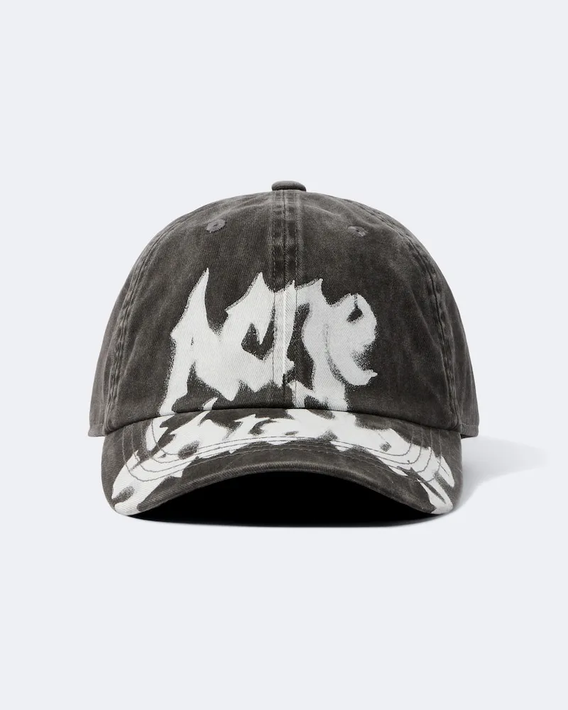 Acne Studios Bedruckte Baseballcap aus Baumwoll-Twill Schwarz
