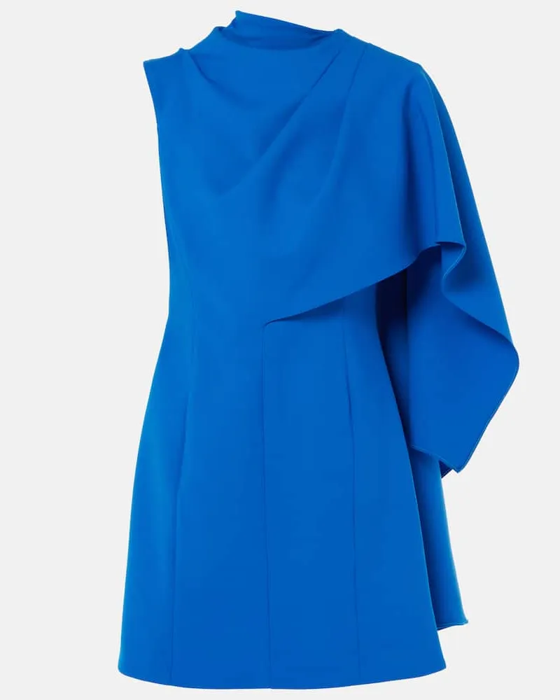 Oscar de la Renta Minikleid aus einem Wollgemisch Blau