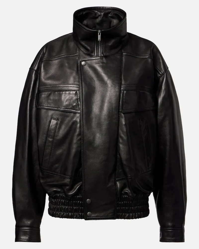 Saint Laurent Bomberjacke aus Leder Schwarz