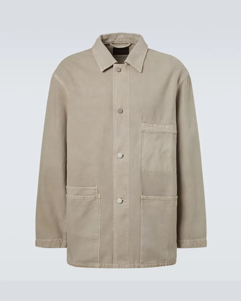 Christophe Lemaire Oversize-Hemdjacke aus Baumwoll-Twill Grau