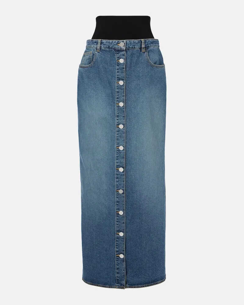 Alaïa Alaïa Maxirock aus Denim Blau