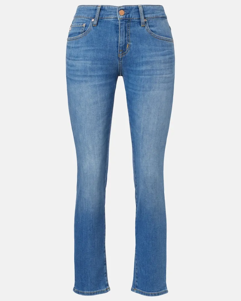 Adriano Goldschmied Mid-Rise Slim Jeans Exboyfriend Blau