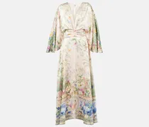 Wickelkleid aus Seide mit Kristallen
