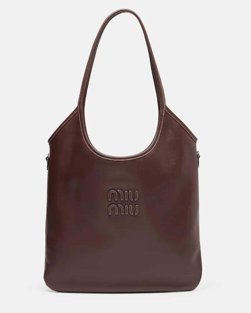 Miu Miu Tote Ivy Medium aus Leder Braun