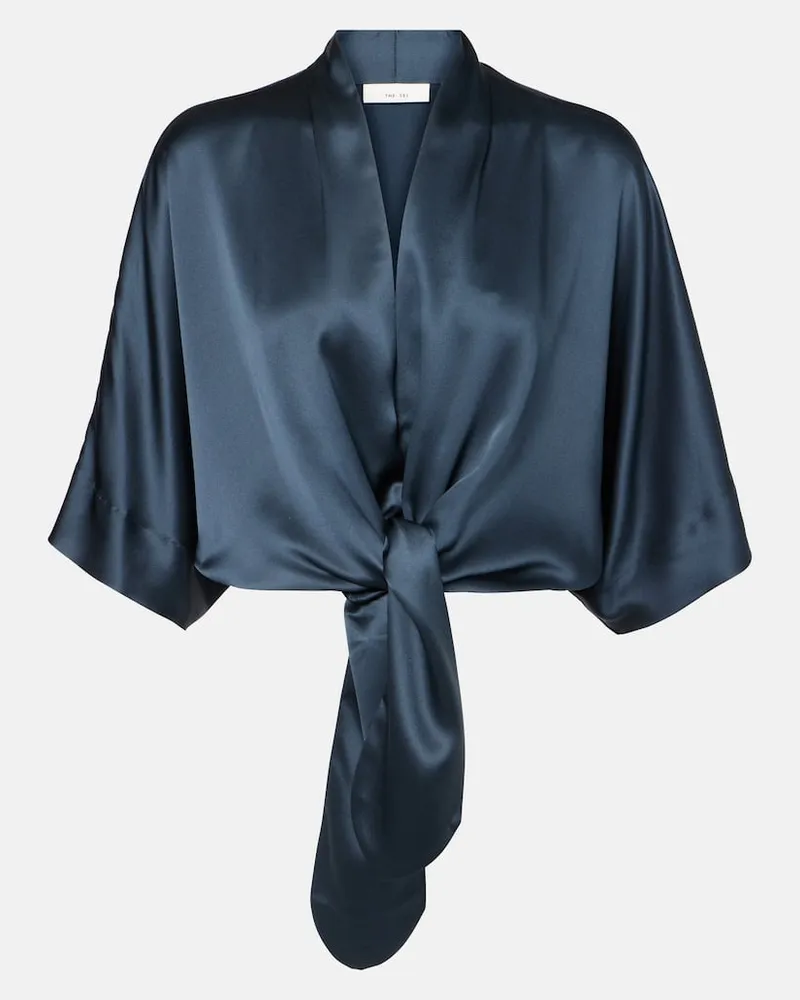 The Sei Bluse aus Seidensatin Blau