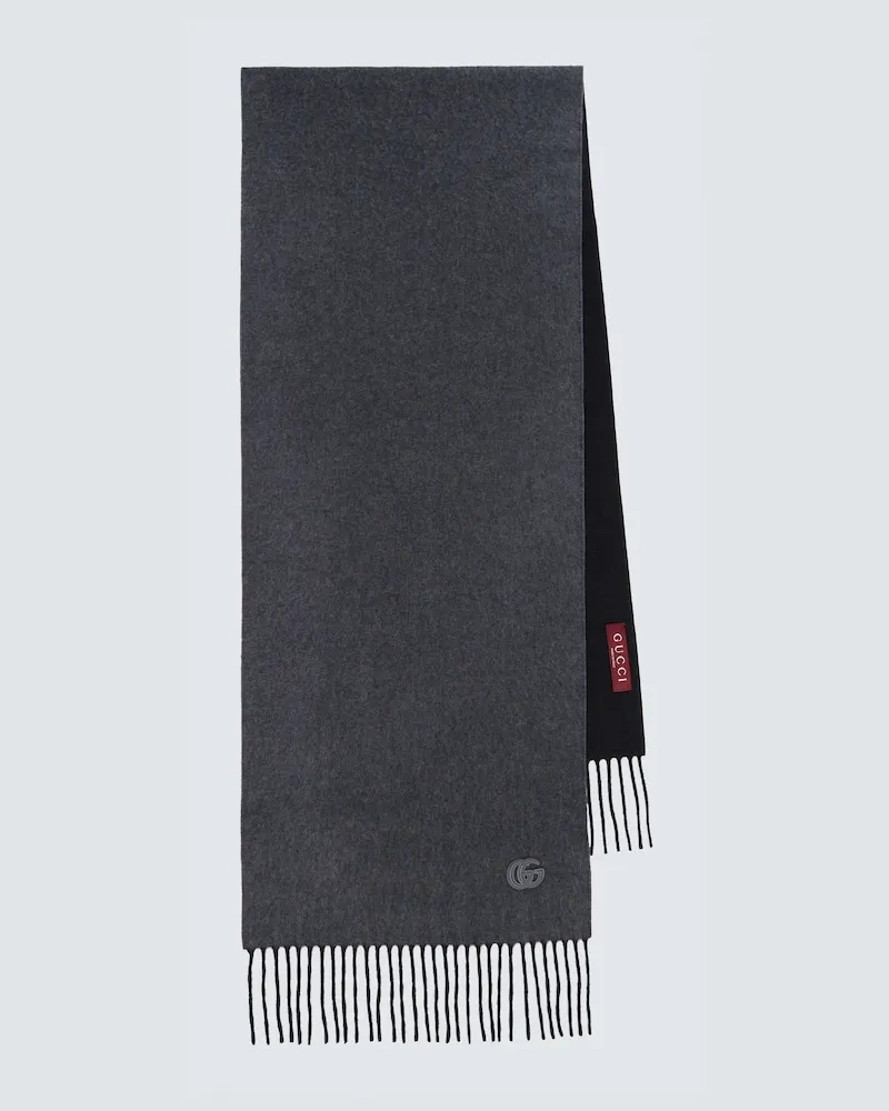 Gucci Schal GG aus Kaschmir Grau