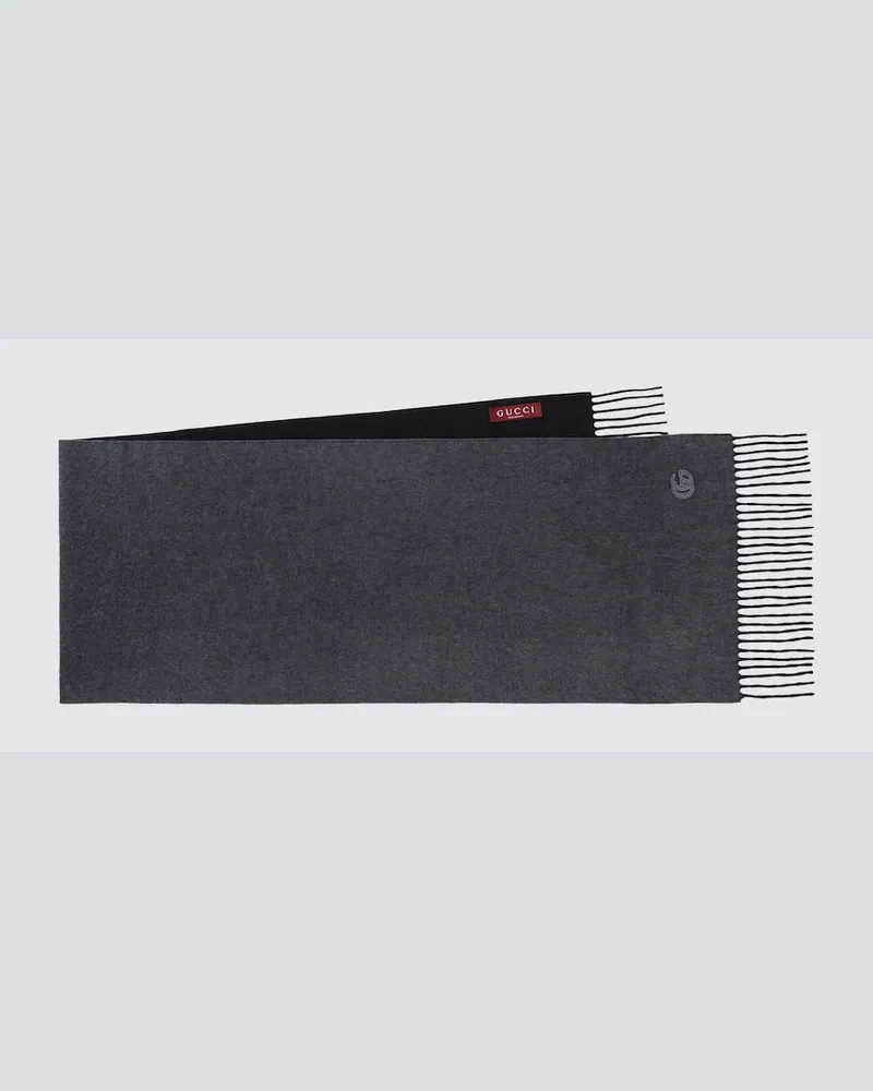 Gucci Schal GG aus Kaschmir Grau
