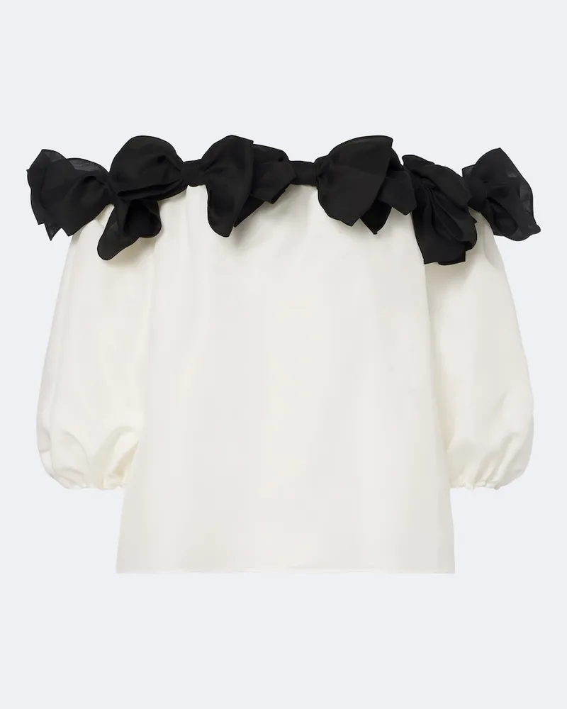 Carolina Herrera New York Off-Shoulder-Top aus Seide Weiß