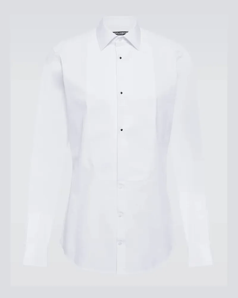 Dolce & Gabbana Hemd aus Baumwollpopeline Weiã