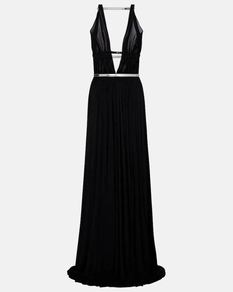 Alaïa Alaïa Robe mit Metallic-Leder Schwarz