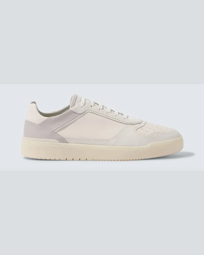 Brunello Cucinelli Sneakers Basket aus Veloursleder und Leder Weiß