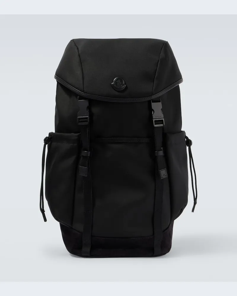 Moncler Rucksack mit Leder Schwarz