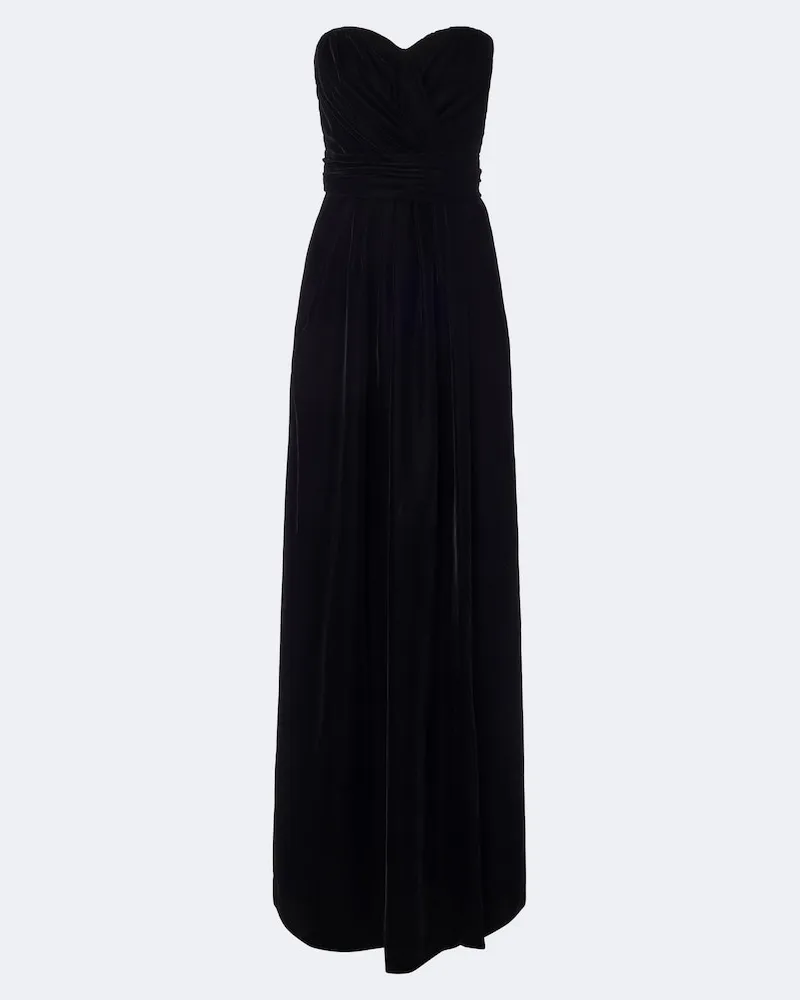 Dolce & Gabbana Bustier-Robe aus Samt Schwarz