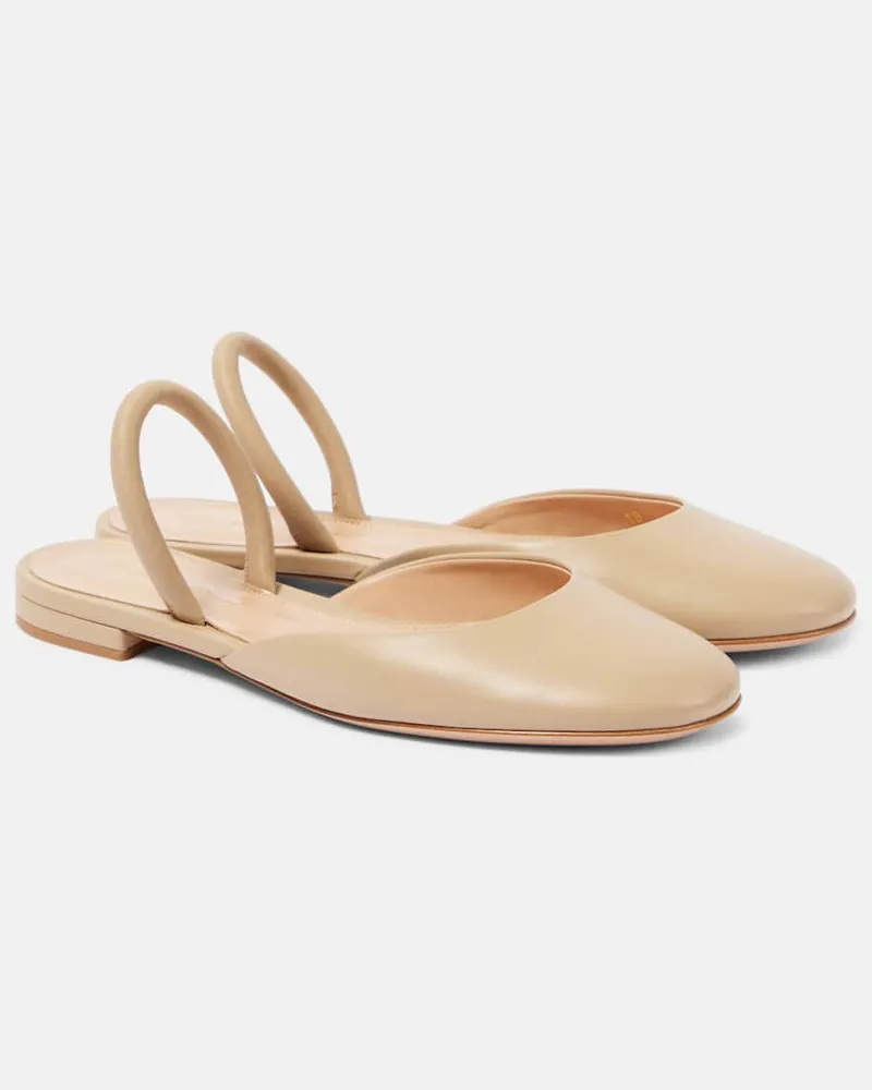 Gianvito Rossi Slingback-Ballerinas aus Leder Beige
