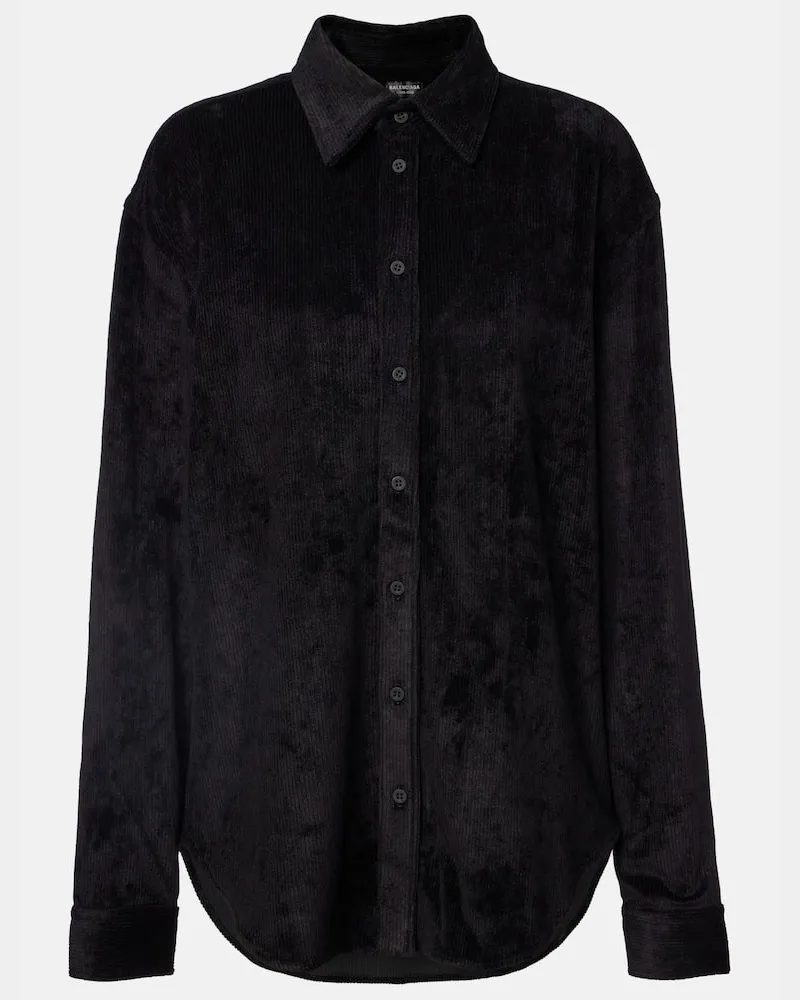 Balenciaga Hemd aus Samt Schwarz