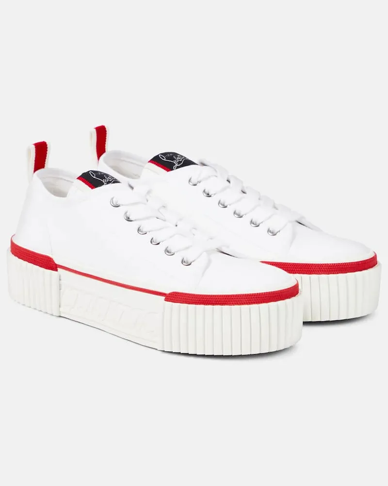 Christian Louboutin Plateau-Sneakers Super Pedro CL Weiß