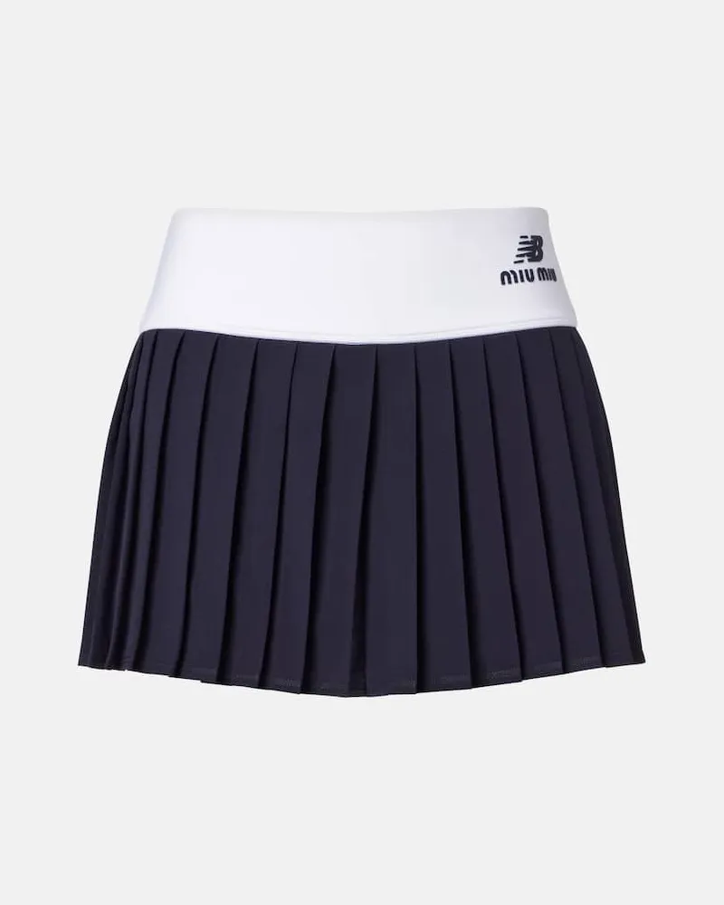 Miu Miu X New Balance Minirock aus Jersey Blau