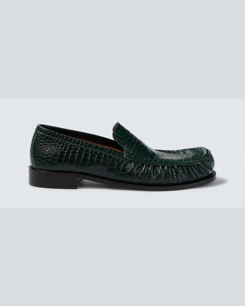 Dries van Noten Loafers aus Leder Grün