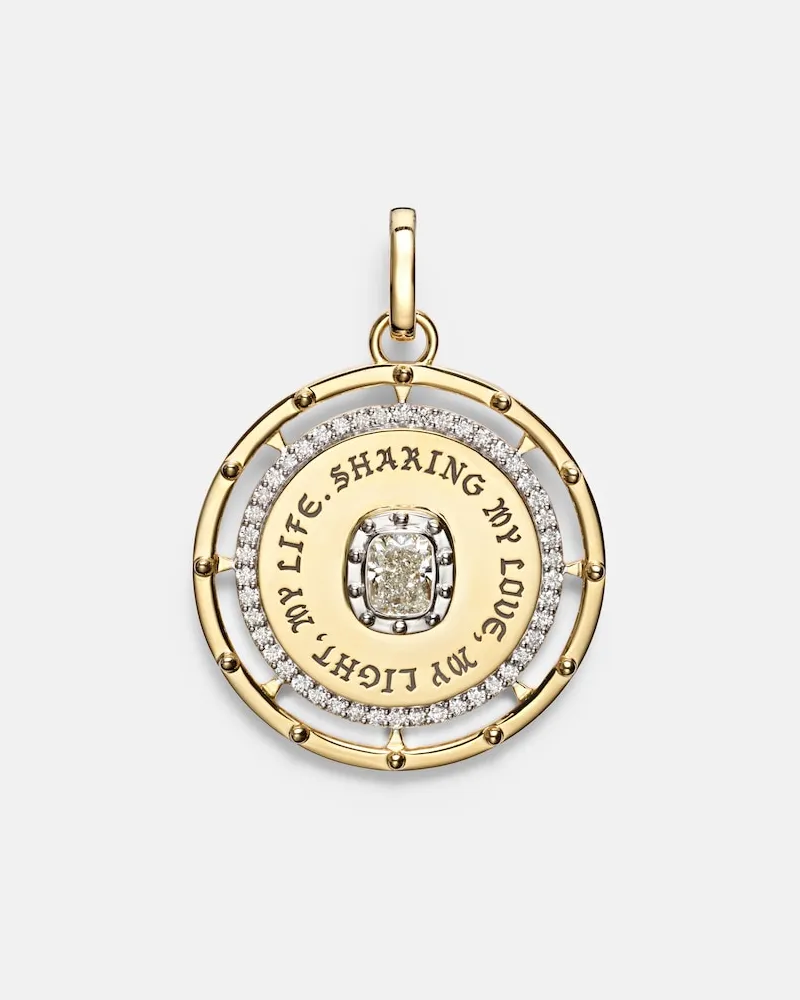 FOUNDRAE Anhänger True Love Lovestruck Commitment Large aus 18kt Gelbgold mit Diamanten Gold