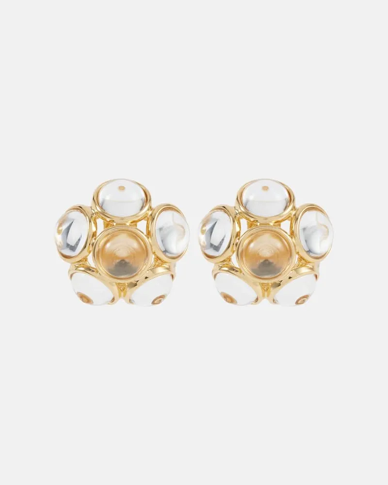 Saint Laurent Clip-Ohrringe Flower Gold