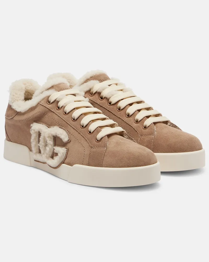 Dolce & Gabbana Sneakers DG aus Veloursleder Braun
