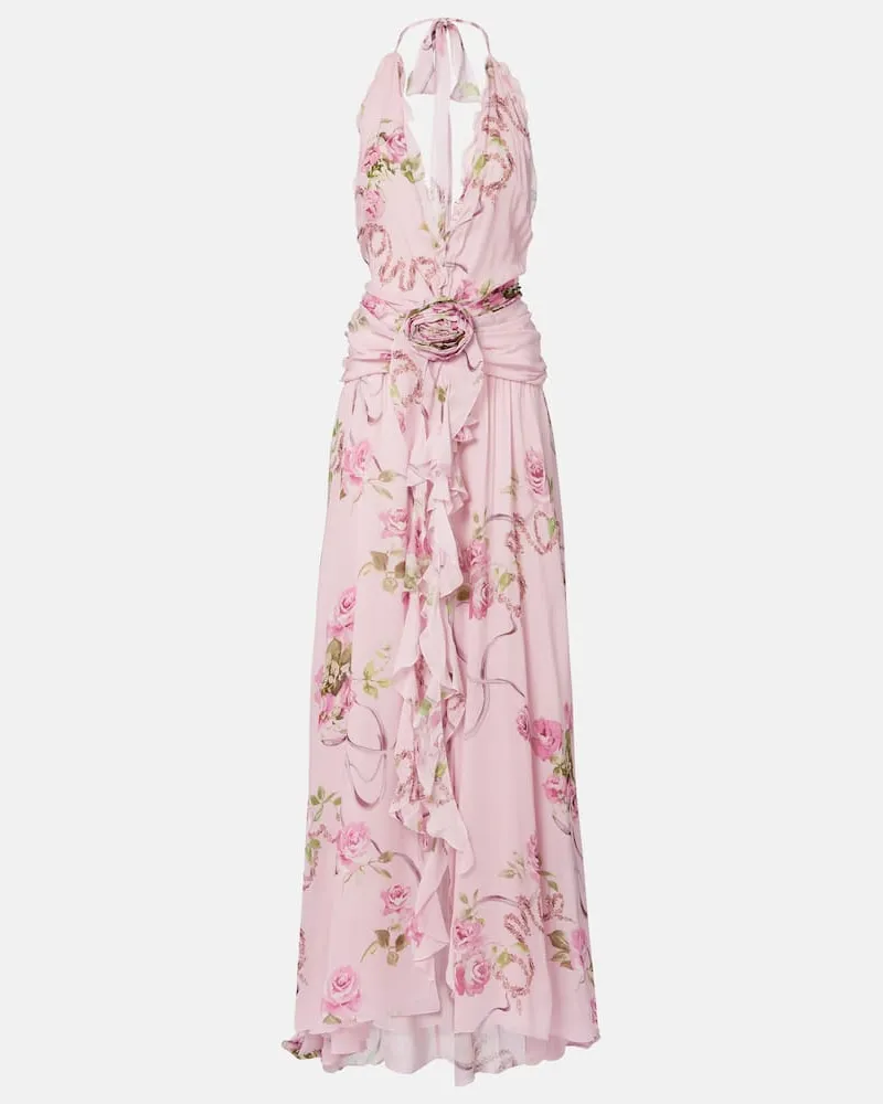 Blumarine Maxikleid aus Georgette Rosa