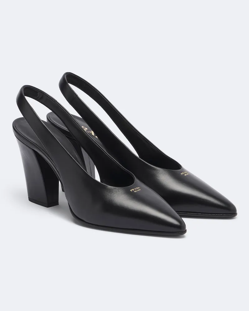 Prada Slingback-Pumps aus Leder Schwarz
