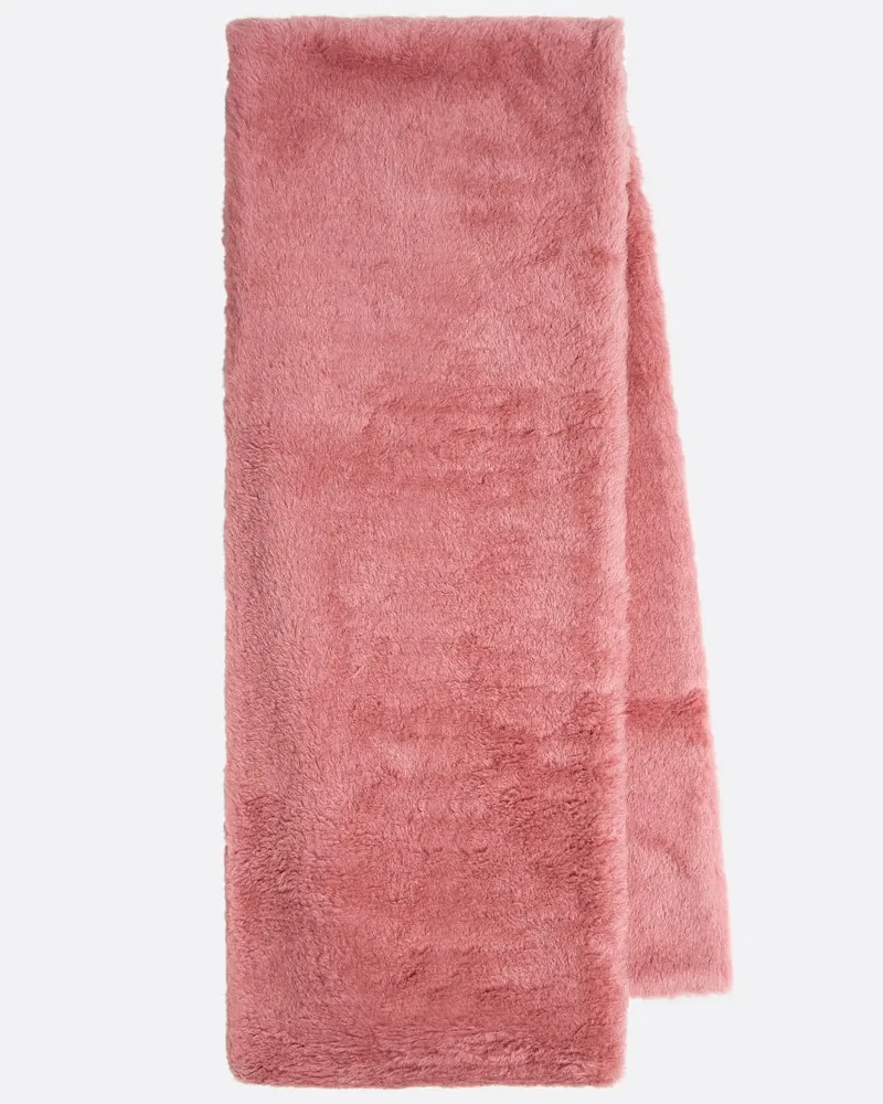 Max Mara Schal Full aus Teddyfleece Pink