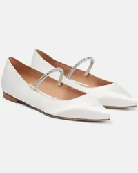 Gianvito Rossi Verzierte Ballerinas aus Satin Weiss