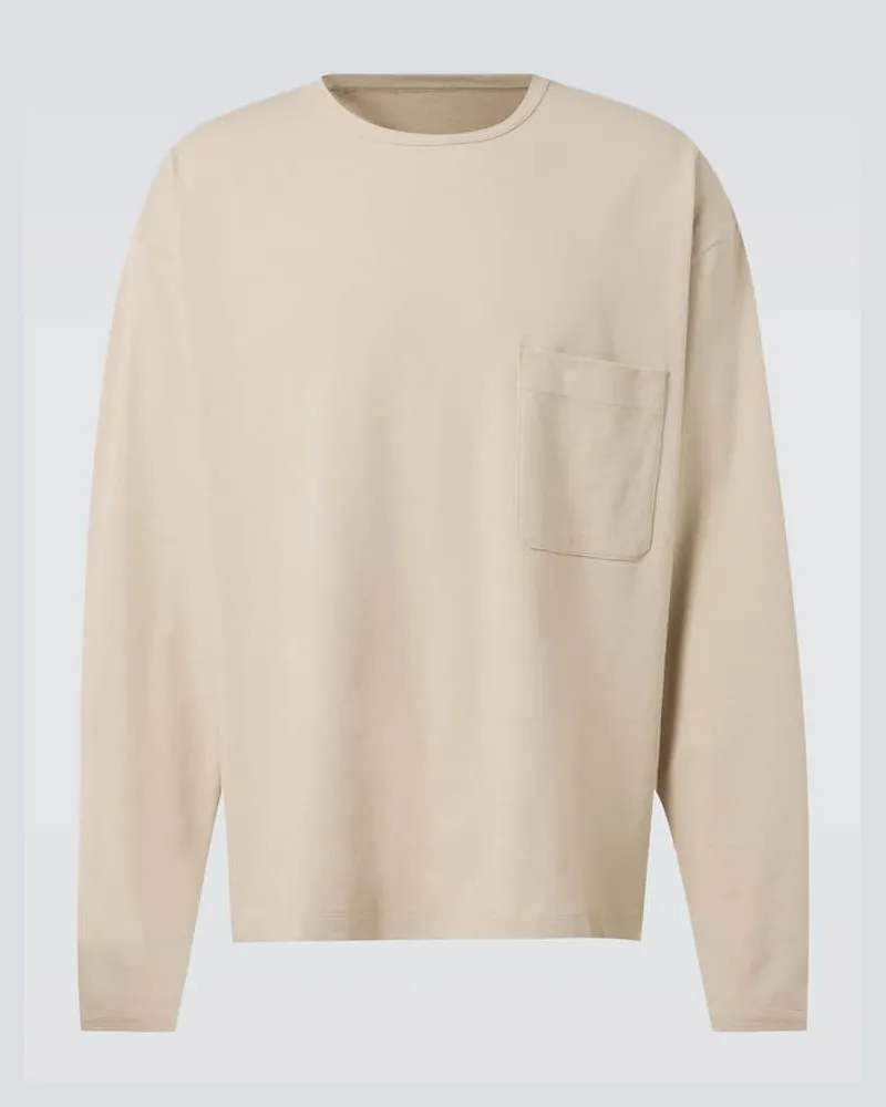 Christophe Lemaire Longsleeve aus Baumwolle und Leinen Beige