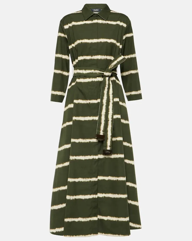 Max Mara Midikleid Olanda aus Baumwolle Grün