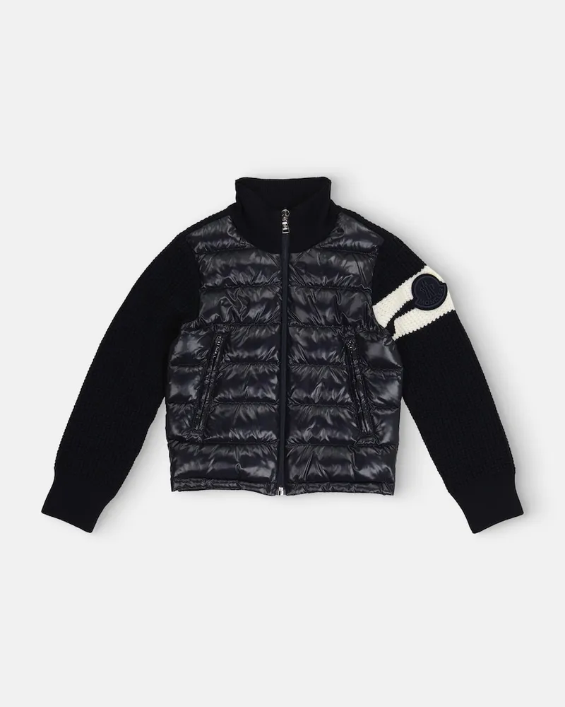 Moncler Daunenjacke mit Strick Blau
