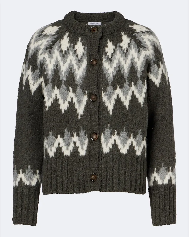 Veronica Beard Cardigan Christina aus Strick Grün