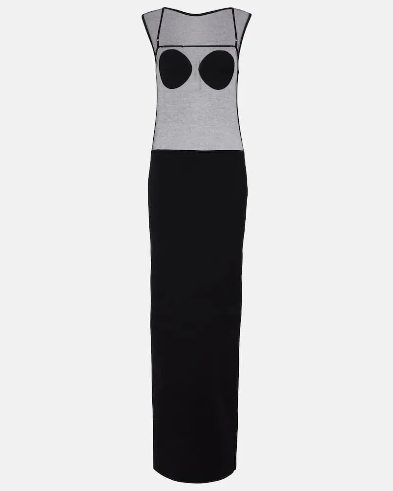 Jacquemus Maxikleid Platano aus Jersey Schwarz