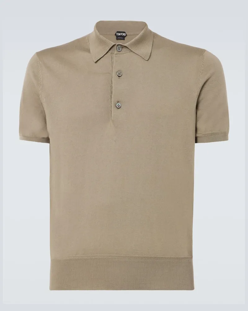 Tom Ford Polohemd aus Baumwoll-Jersey Beige