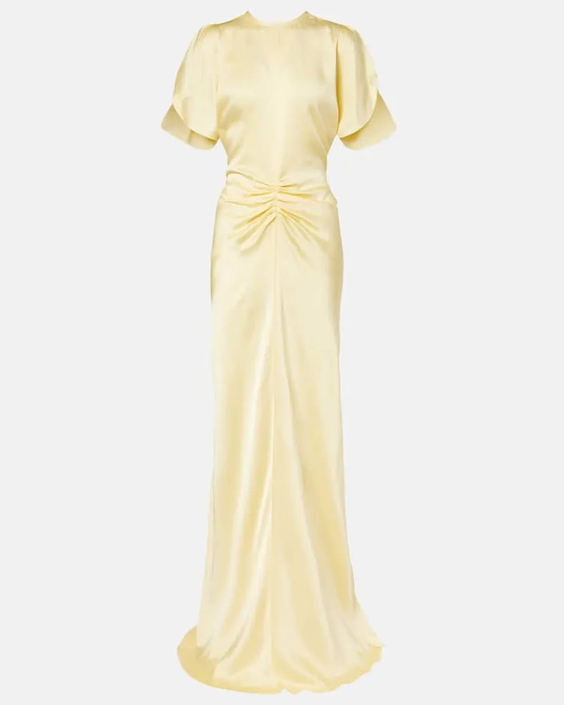 Victoria Beckham Robe aus Satin Gelb