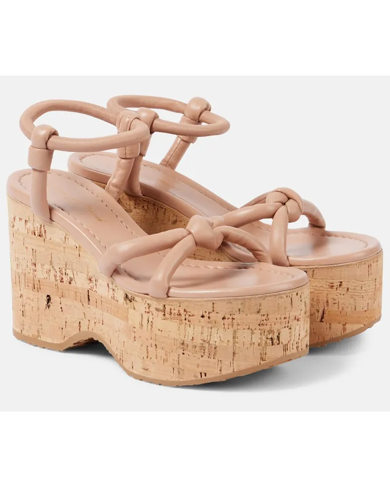 Gianvito Rossi Plateausandalen Alma aus Leder Pink