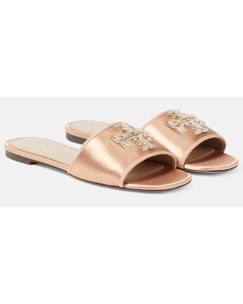 Tory Burch Verzierte Pantoletten Eleanor aus Satin Lila