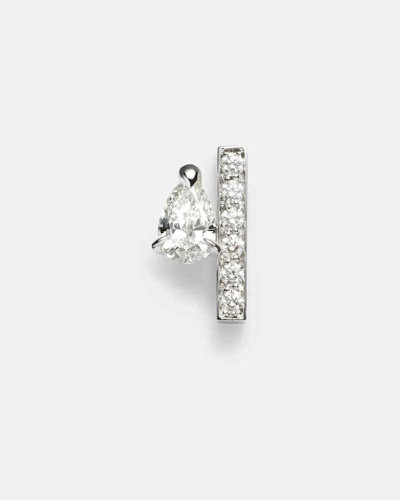 Repossi Einzelner Ohrring Serti Sur Vide aus 18kt Weißgold mit Diamant Silber
