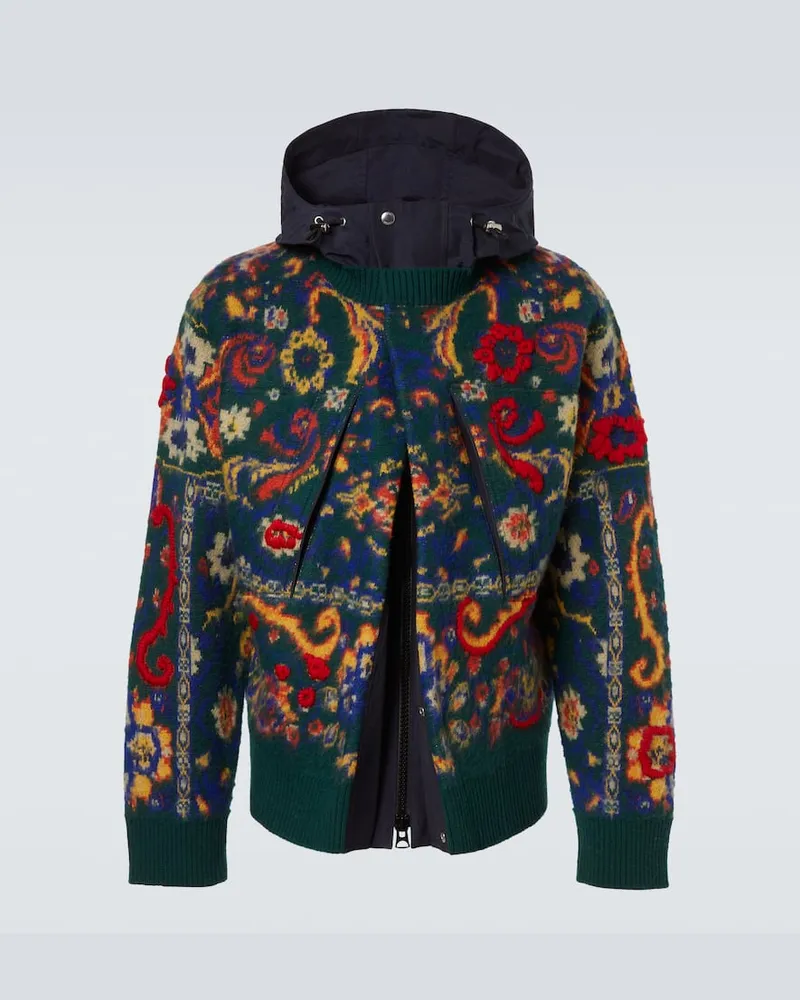 Sacai Jacke aus Woll-Jacquard Multicolor