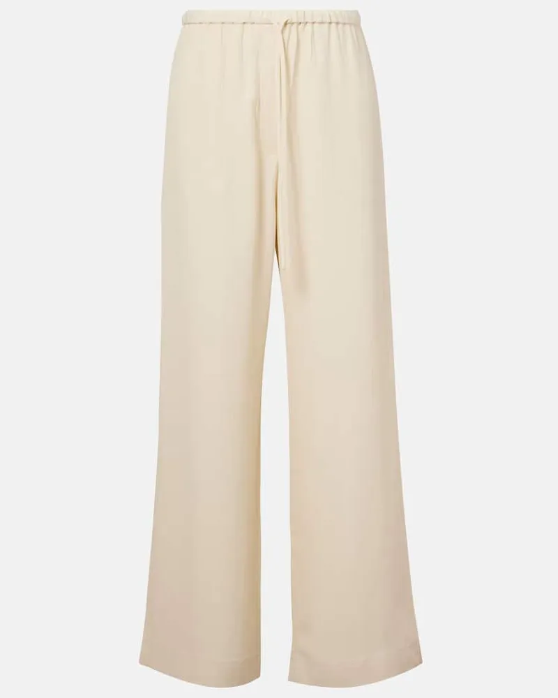 Totême Weite High-Rise-Hose Beige