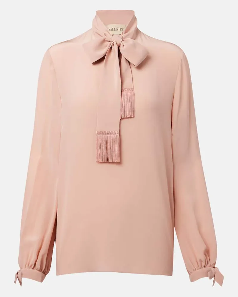 Valentino Garavani Schluppenbluse aus Seiden-Crêpe Rosa